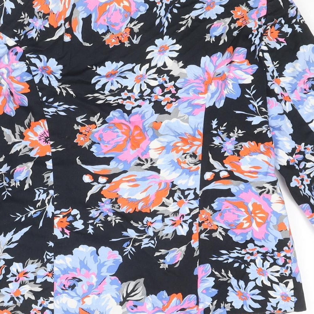 Brand and care label for ASOS women’s multicoloured floral jacket blazer, size UK 10