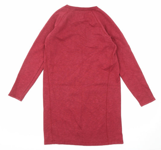 Jack Wills Womens Red Cotton Pullover Sweatshirt Size 8 Pullover - Long line