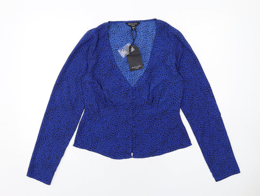 Womens UK Size M Brave Soul Blue Polyester Blouse