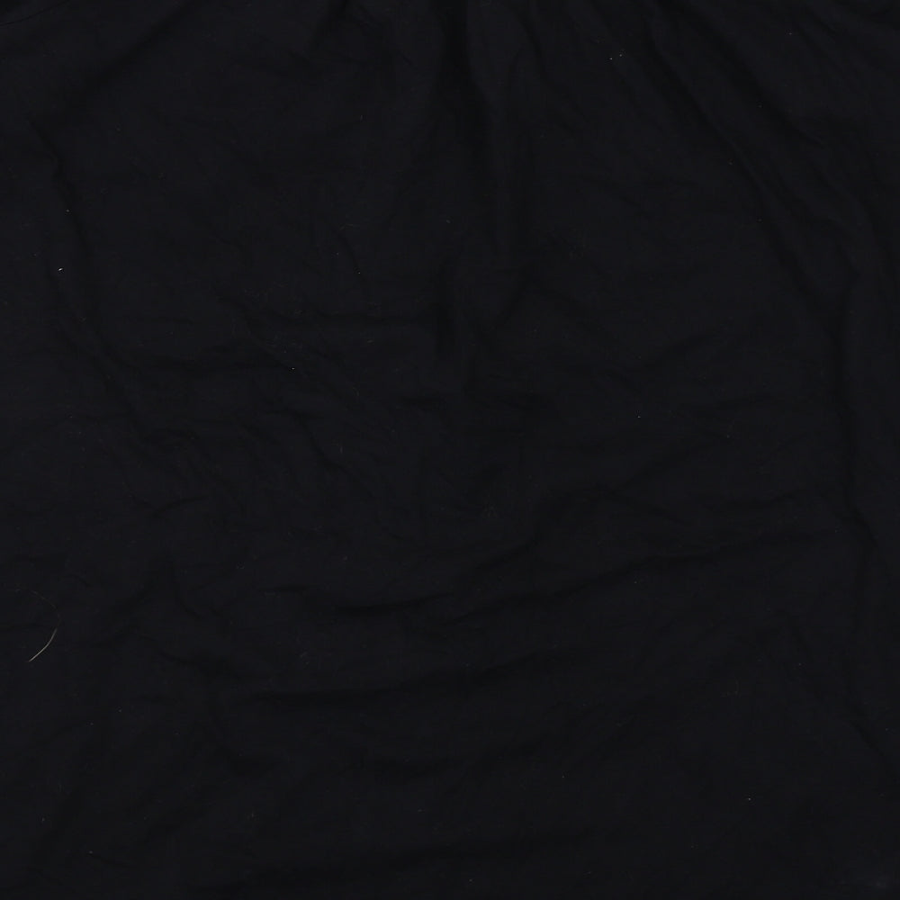 Brand and care label for ASOS women’s black cotton a-line, size UK 10, boat neck pullover