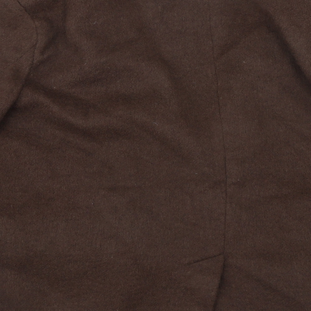 Brand and care label for ASOS women’s brown jacket blazer, size UK 14, button