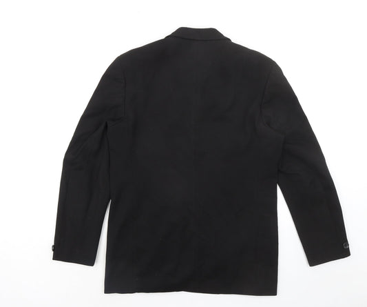 Copperstone Tailoring Mens Black Polyester Jacket Blazer Size 38 Regular