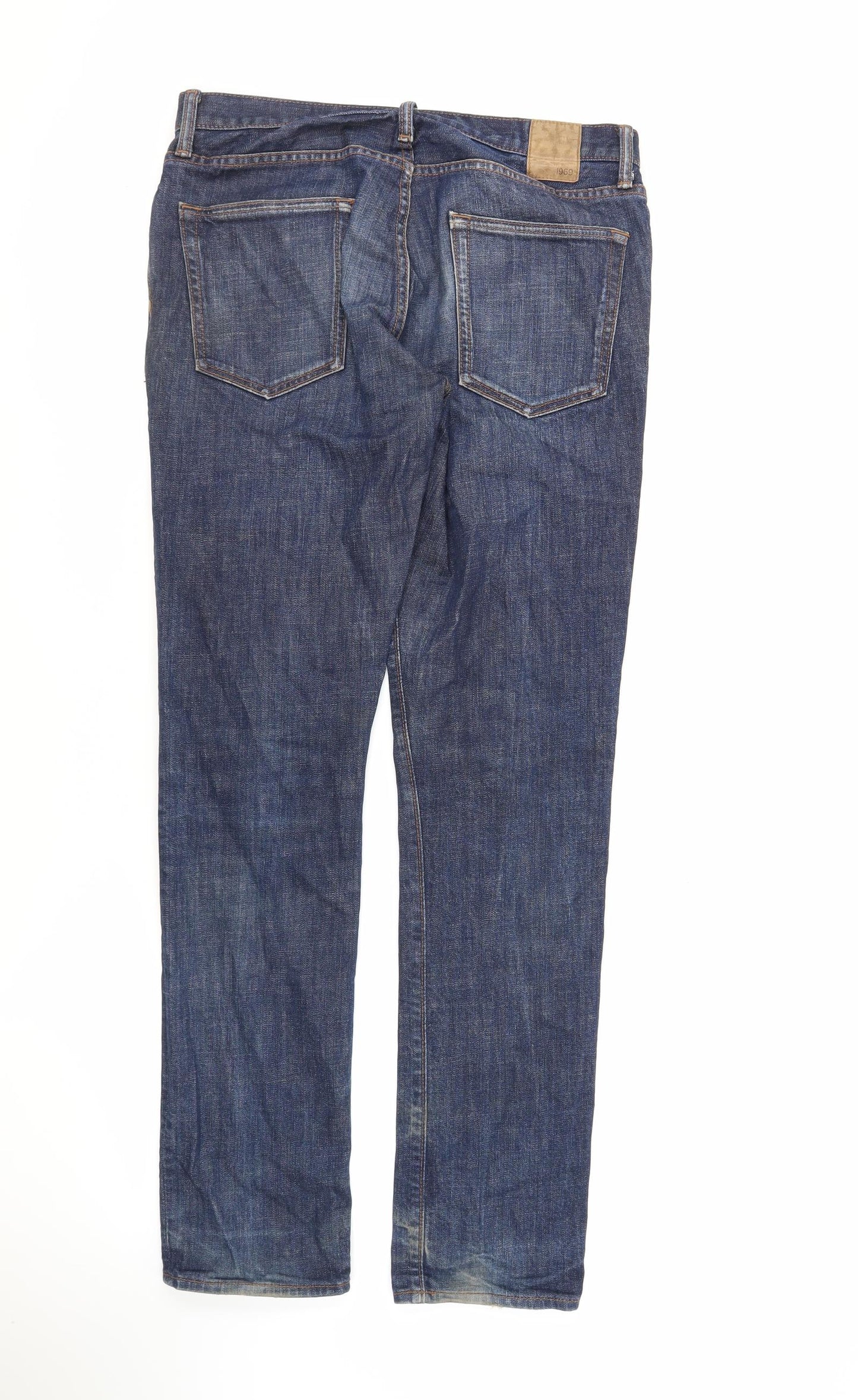 Gap Mens Blue Cotton Straight Jeans Size 32 in L31 in Regular Zip