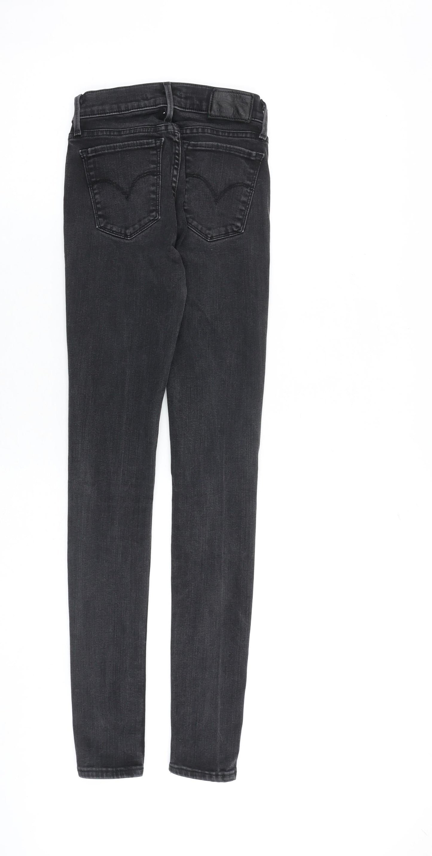 Levis Womens Grey Cotton Skinny Jeans Size 24 in L30 in Slim Zip