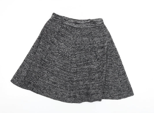 Adrienne Vittadini Womens Black Polyester Swing Skirt Size S