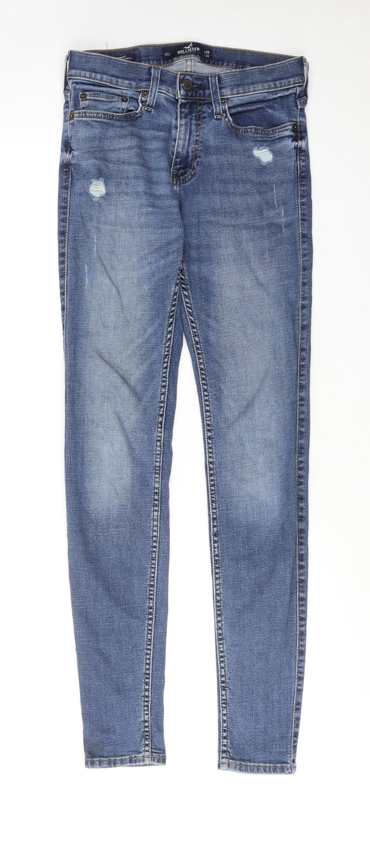 Hollister Mens Blue Cotton Skinny Jeans Size 28 in L34 in Regular Zip