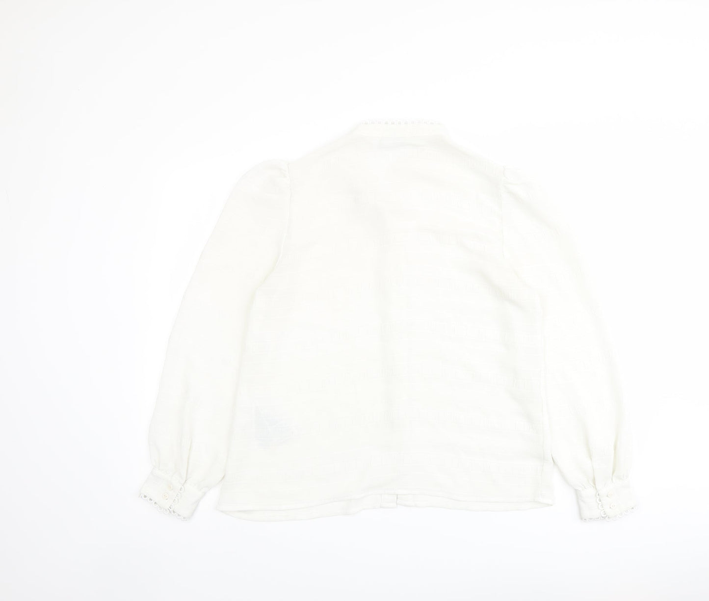VERO MODA Womens Ivory Polyester Basic Button-Up Size M V-Neck