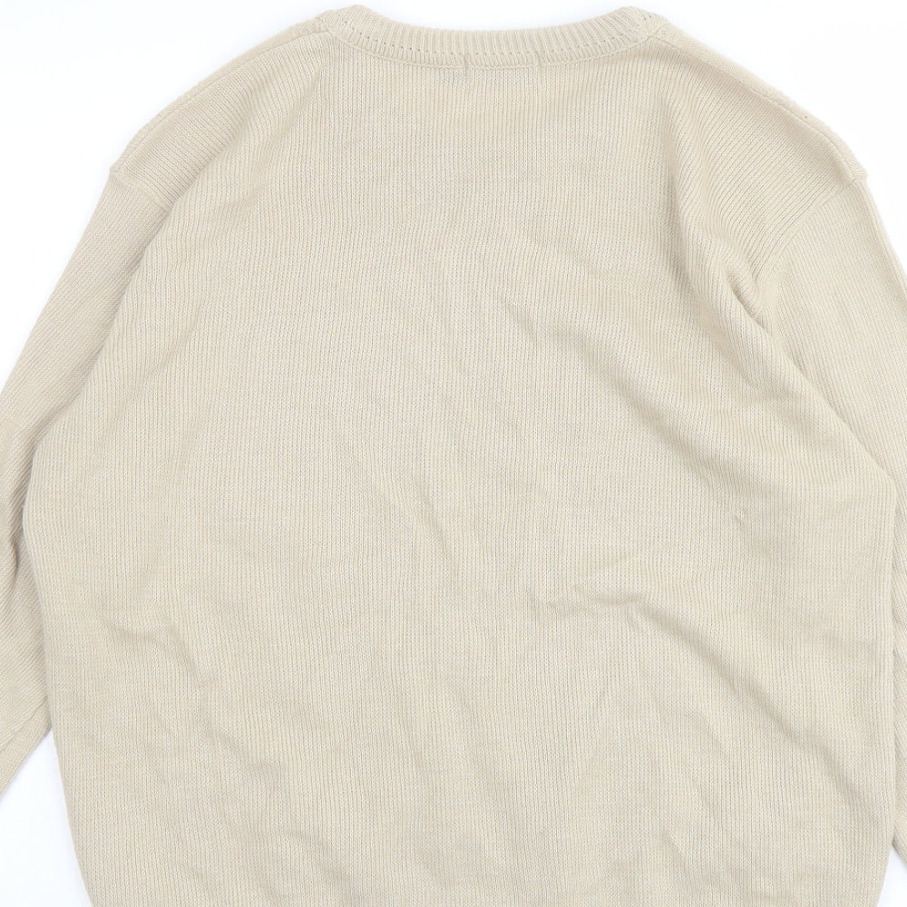 Anne Smith Womens Beige Round Neck Acrylic Pullover Jumper Size L