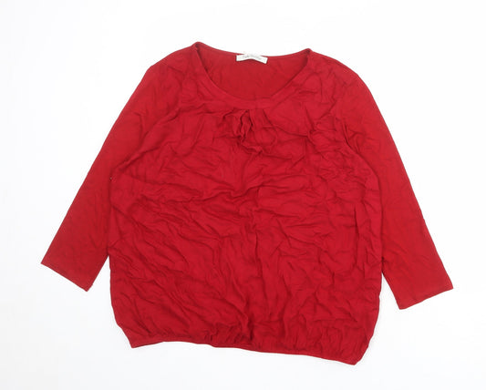 Womens UK Size 14 Betty Barclay Red Viscose Blouse