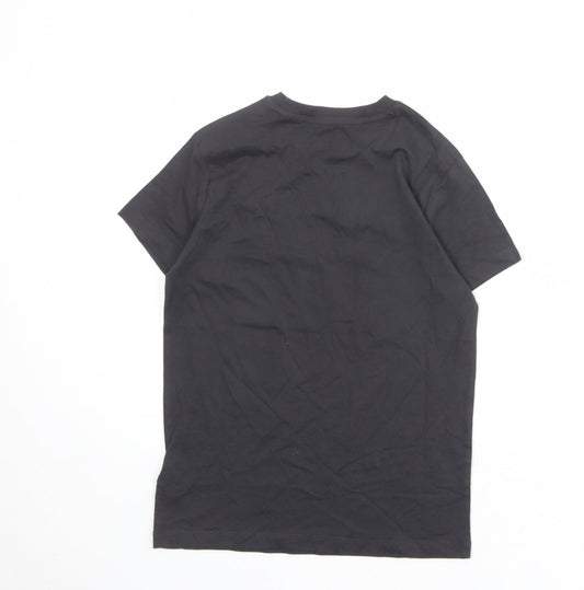 Marks and Spencer Boys Grey 100% Cotton Basic T-Shirt Size 9-10 Years Round Neck Pullover - Love Life Be Brave
