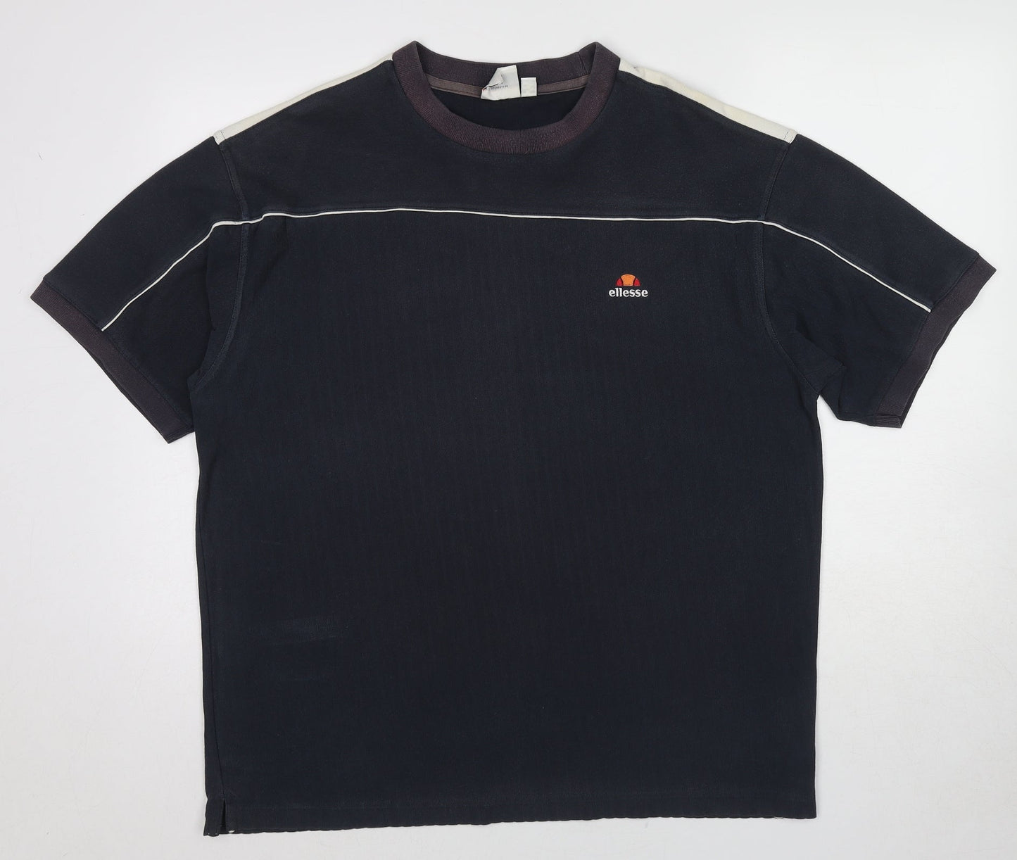 ellesse Mens Blue Cotton T-Shirt Size XL Round Neck