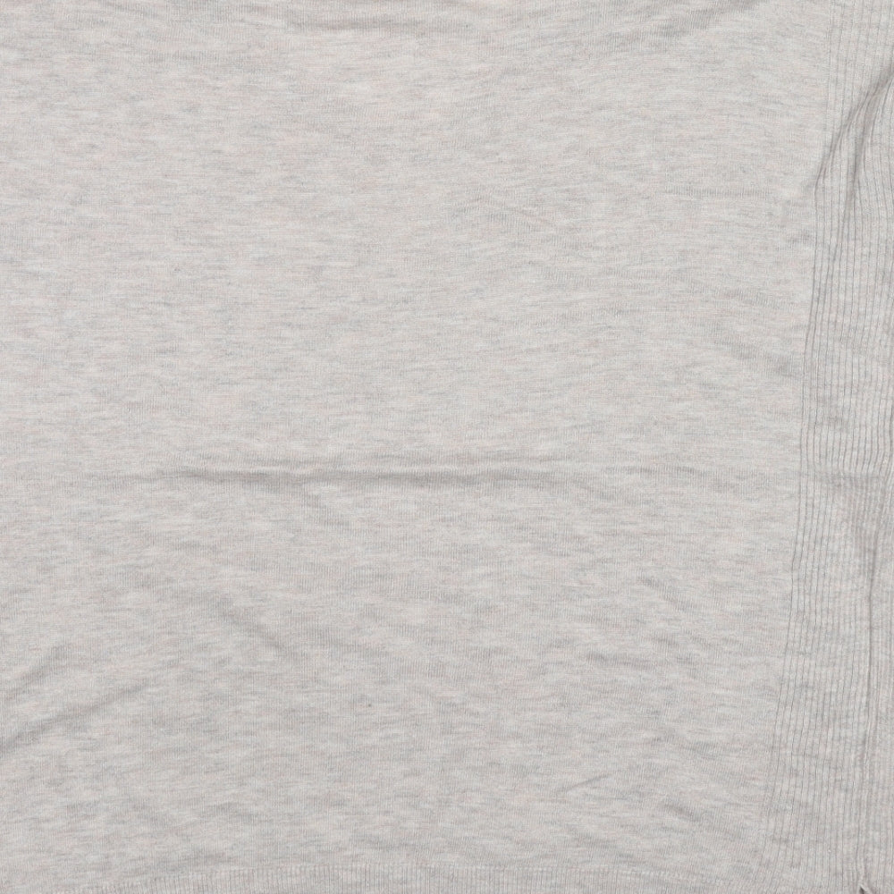 Marks and Spencer Womens Beige V-Neck Viscose Pullover Jumper Size 14