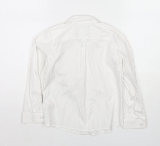 Autograph Boys White Polyester Basic Button-Up Size 6-7 Years Collared Button