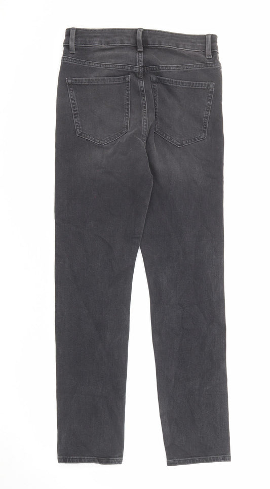 Marks and Spencer Womens Grey Cotton Skinny Jeans Size 8 L26 in Regular Zip
