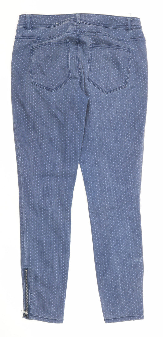 Esprit Womens Blue Polka Dot Cotton Skinny Jeans Size 29 in L27 in Regular Zip - Ankle Zip