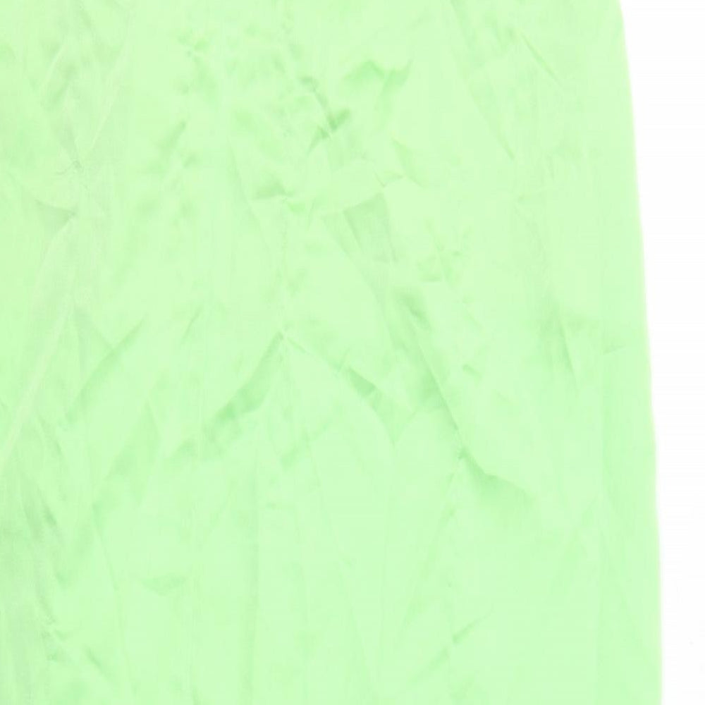 Zara Womens Green Polyester A-Line Skirt Size L Zip