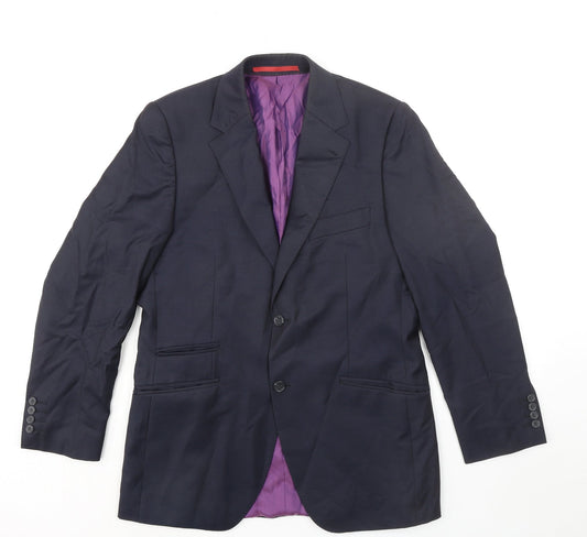 Howick Tailored Mens Blue Wool Jacket Suit Jacket Size 38 Regular