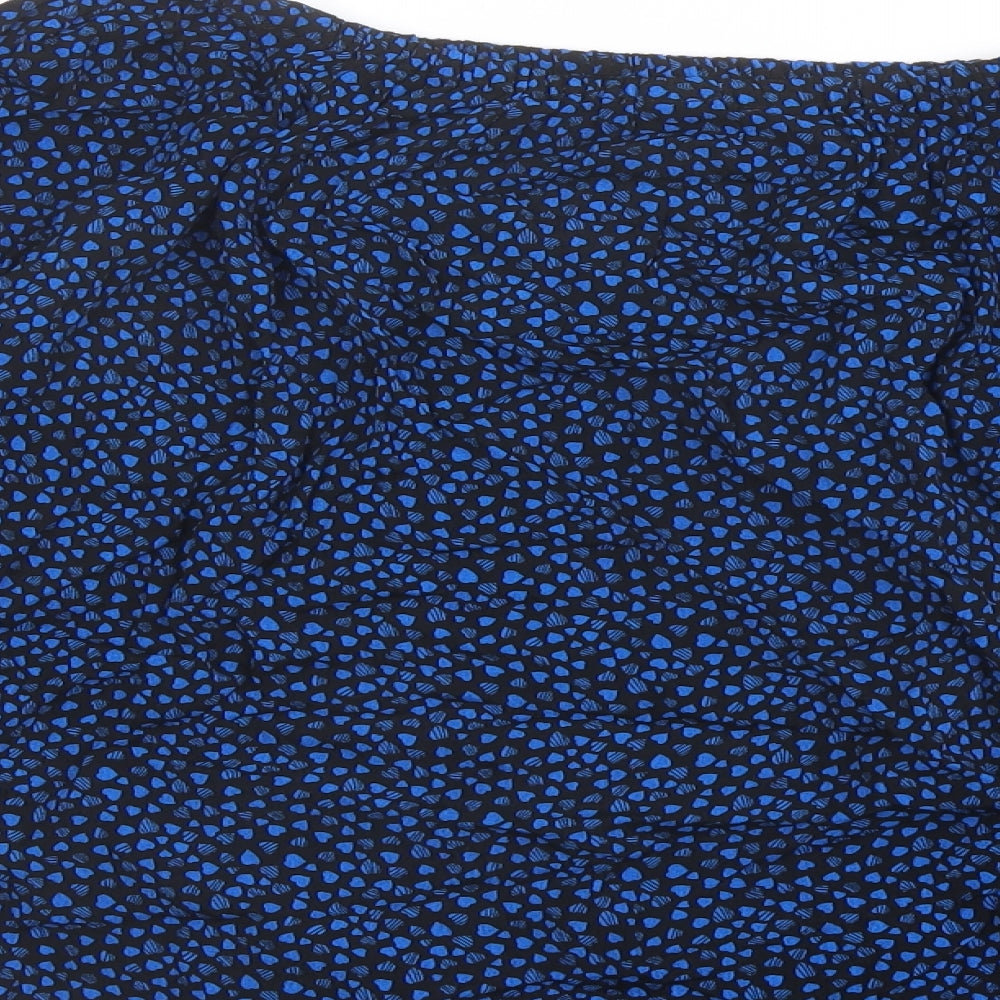 Gap Womens Blue Geometric Viscose Basic Blouse Size S Off the Shoulder