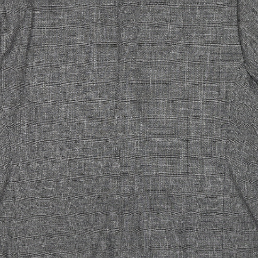 Marks and Spencer Mens Grey Plaid Polyester Jacket Suit Jacket Size 44 Regular