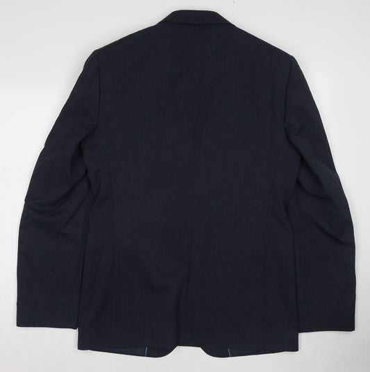 Marks and Spencer Mens Blue Wool Jacket Suit Jacket Size 44 Regular