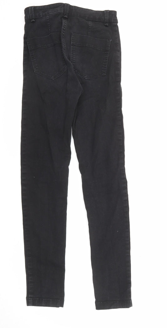 H&M Womens Black Cotton Skinny Jeans Size 8 L29 in Regular Zip