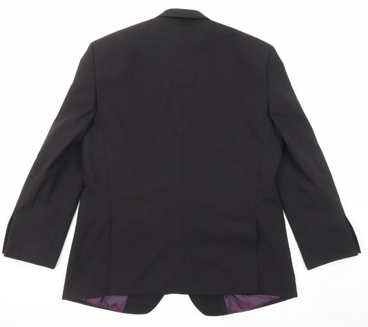 Greenwoods Mens Black Polyester Jacket Suit Jacket Size 42 Regular