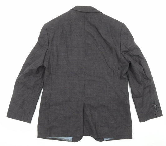 Marks and Spencer Mens Grey Geometric Wool Jacket Suit Jacket Size 40 Regular