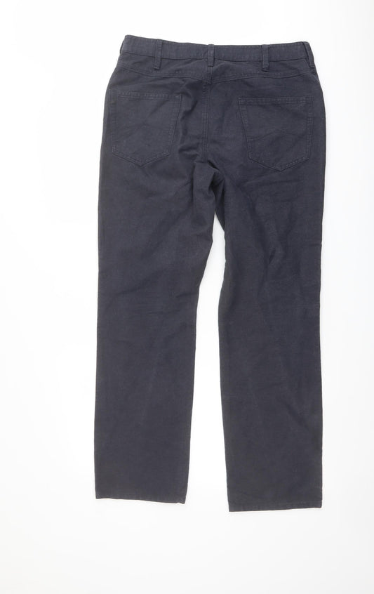 RJR.John Rocha Mens Grey Cotton Straight Jeans Size 32 in L30 in Regular Button
