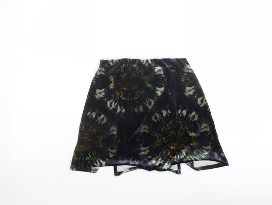 Uniqlo Womens Blue Geometric Polyester A-Line Skirt Size XS