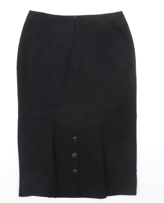 Paul Separates Womens Black Polyester Straight & Pencil Skirt Size 12 Zip