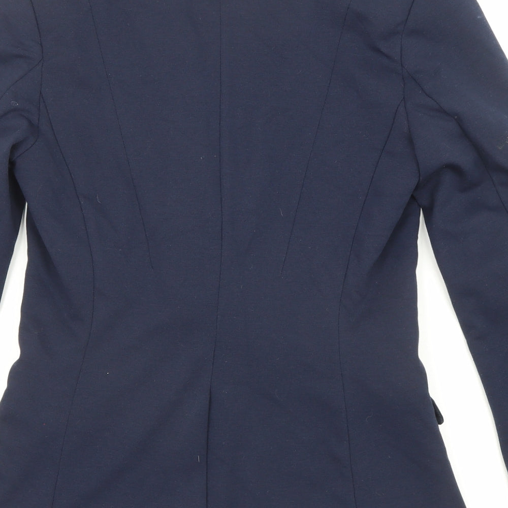 H&M Womens Blue Jacket Blazer Size 4 Button