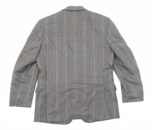 Diplomat Mens Multicoloured Geometric Wool Jacket Blazer Size 40 Regular