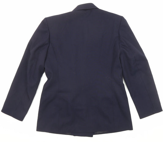St Michael Womens Blue Jacket Blazer Size 12 Button