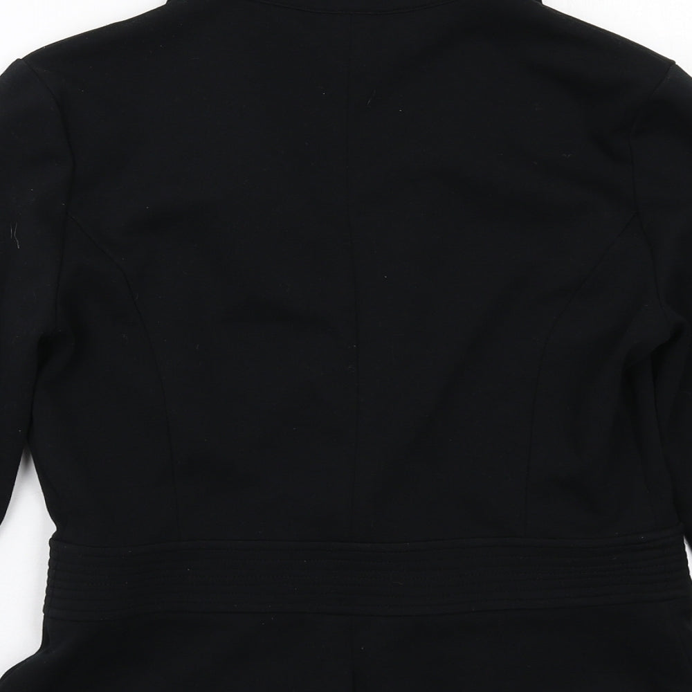 Isaac Mizrahi Womens Black Polyester Jacket Blazer Size 8
