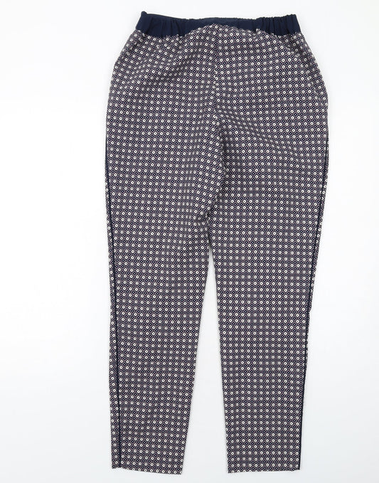 Oasis Womens Multicoloured Geometric Polyester Trousers Size 8 L30 in Regular