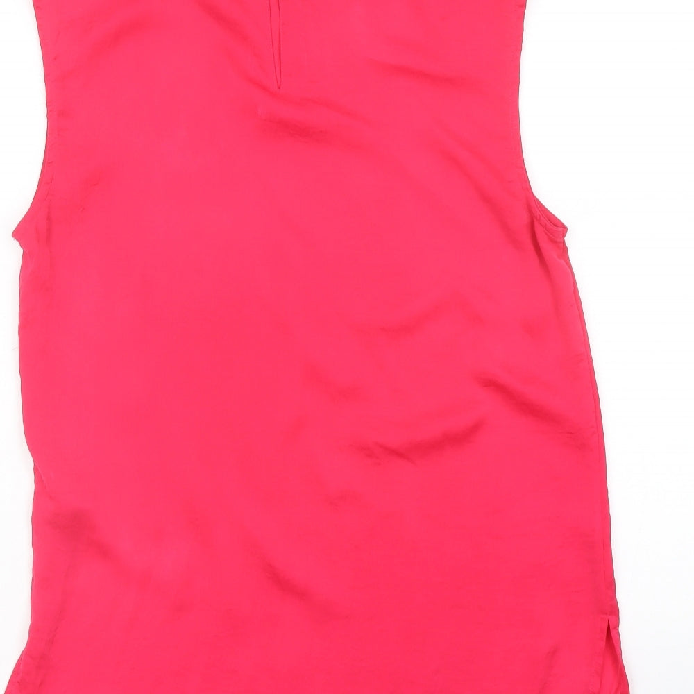 VERO MODA Womens Pink Polyester Basic Tank Size M Round Neck