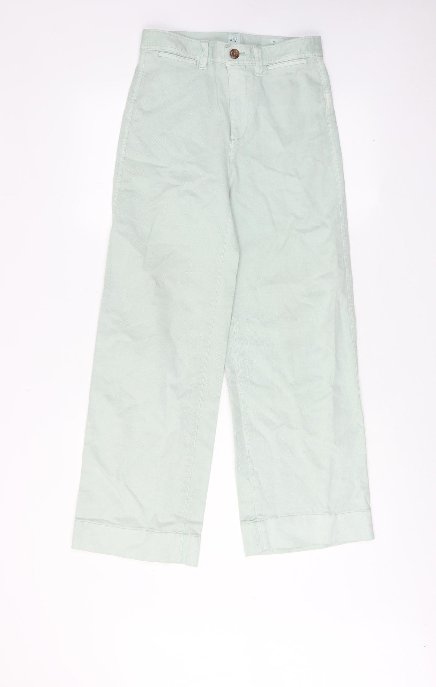 Gap Womens Green Cotton Wide-Leg Jeans Size 26 in L26 in Regular Zip