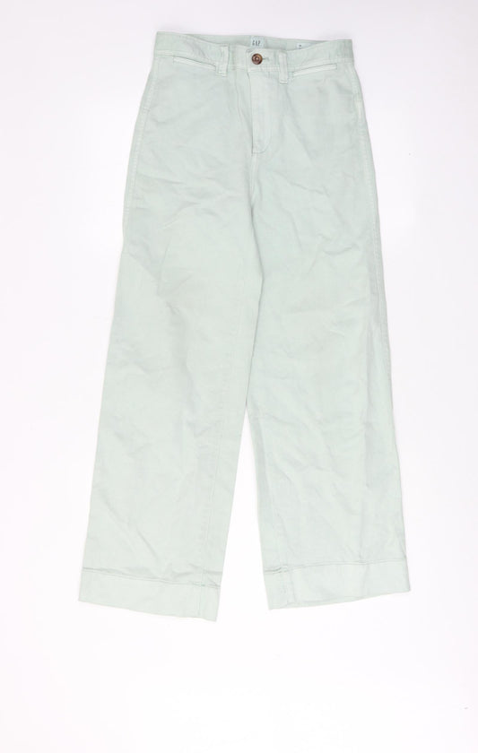 Gap Womens Green Cotton Wide-Leg Jeans Size 26 in L26 in Regular Zip