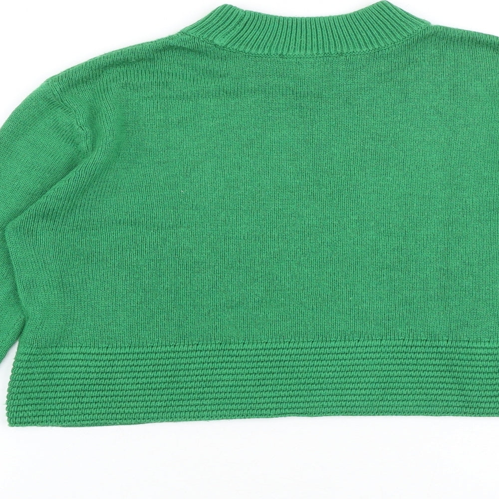 Topshop Womens Green High Neck Acrylic Pullover Jumper Size 6