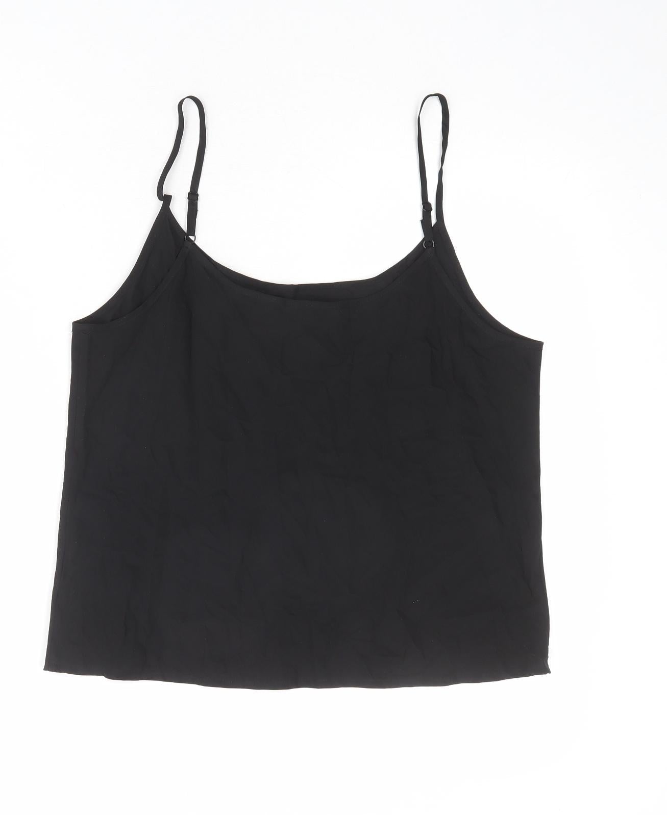 Jack Wills Womens Black Polyester Camisole Tank Size 12 Round Neck