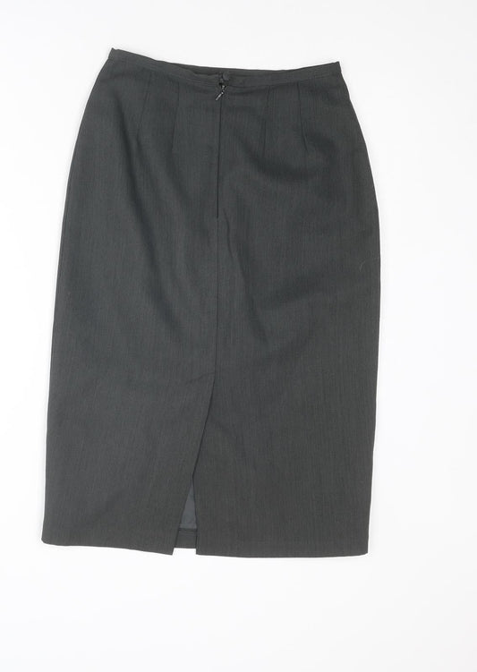 St Michael Womens Grey Polyester Bandage Skirt Size 10 Zip