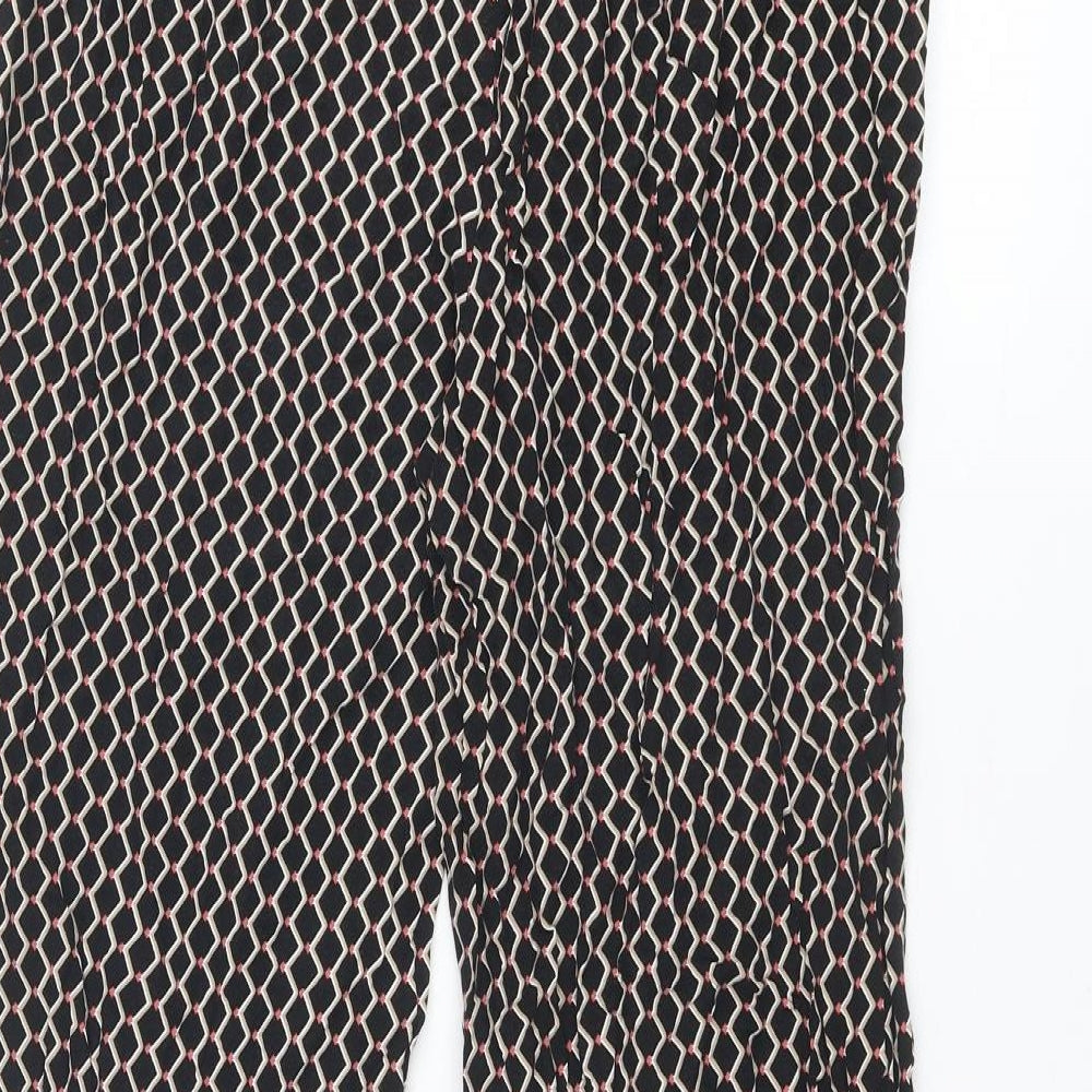 Dorothy Perkins Womens Multicoloured Geometric Viscose Trousers Size 14 L28 in Regular Tie