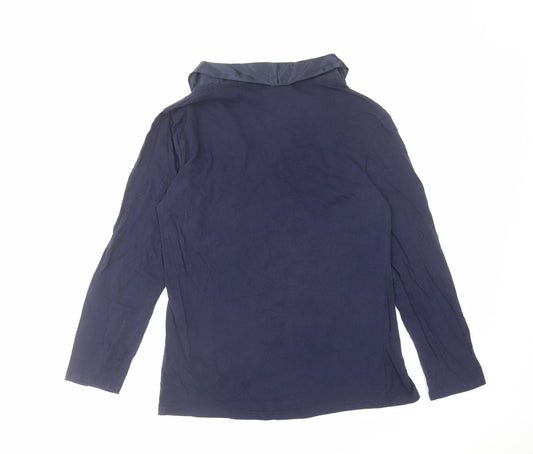 Temperley Womens Blue Cotton Basic Blouse Size M Collared