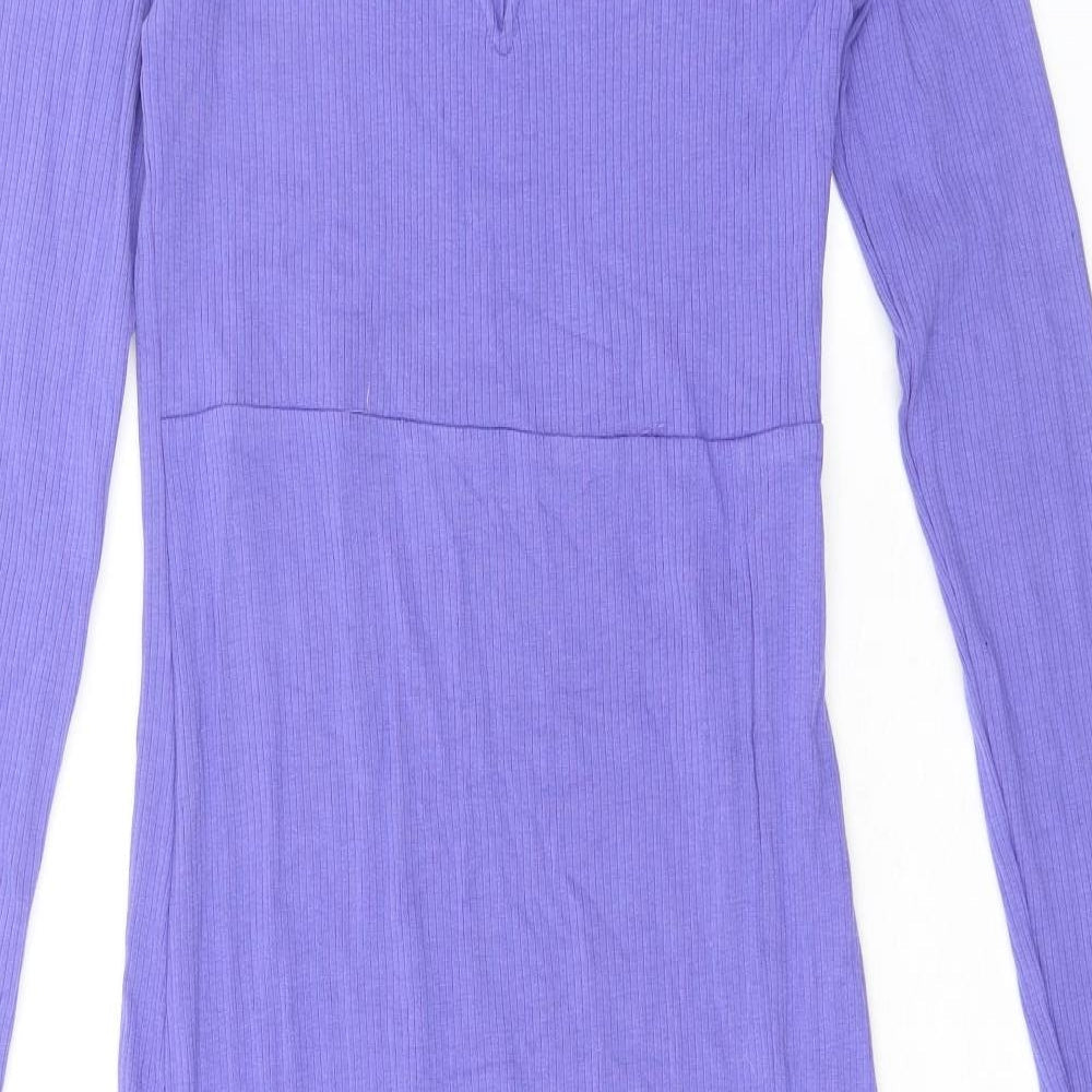 mamalicious Womens Purple Lyocell Bodycon Size XS Scoop Neck Pullover