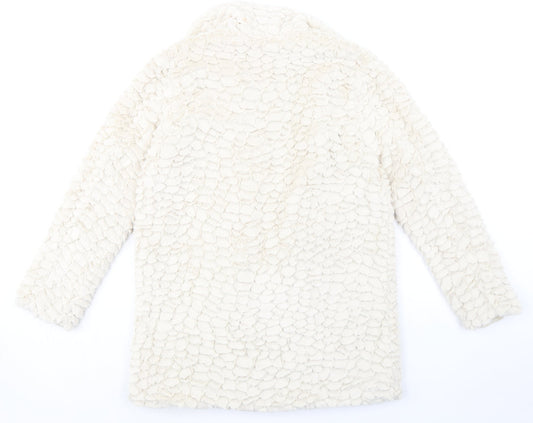 Dorothy Perkins Womens Ivory Jacket Size 10 Hook & Eye - Textured