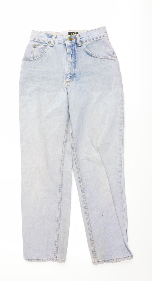 Lee Womens Blue Cotton Mom Jeans Size 27 in L28 in Regular Button