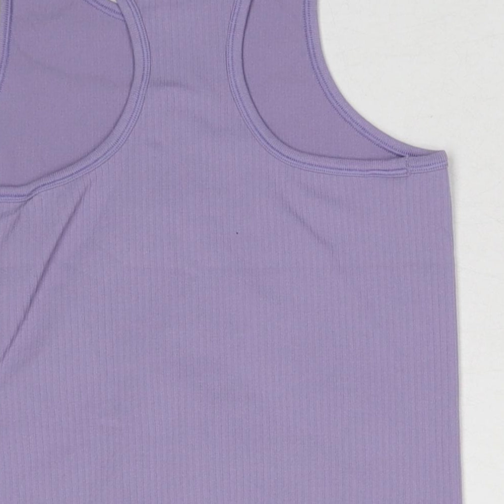 H&M Girls Purple Polyamide Basic Tank Size 8-9 Years Round Neck Pullover - 8-10 Years