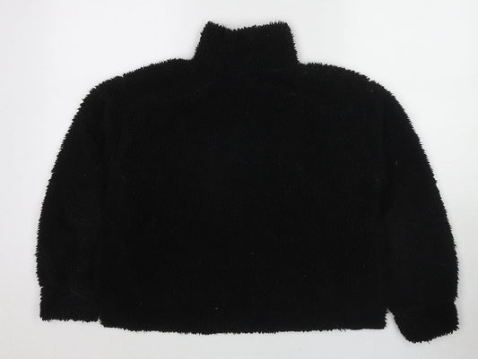 PRETTYLITTLETHING Womens Black Polyester Pullover Sweatshirt Size S Pullover