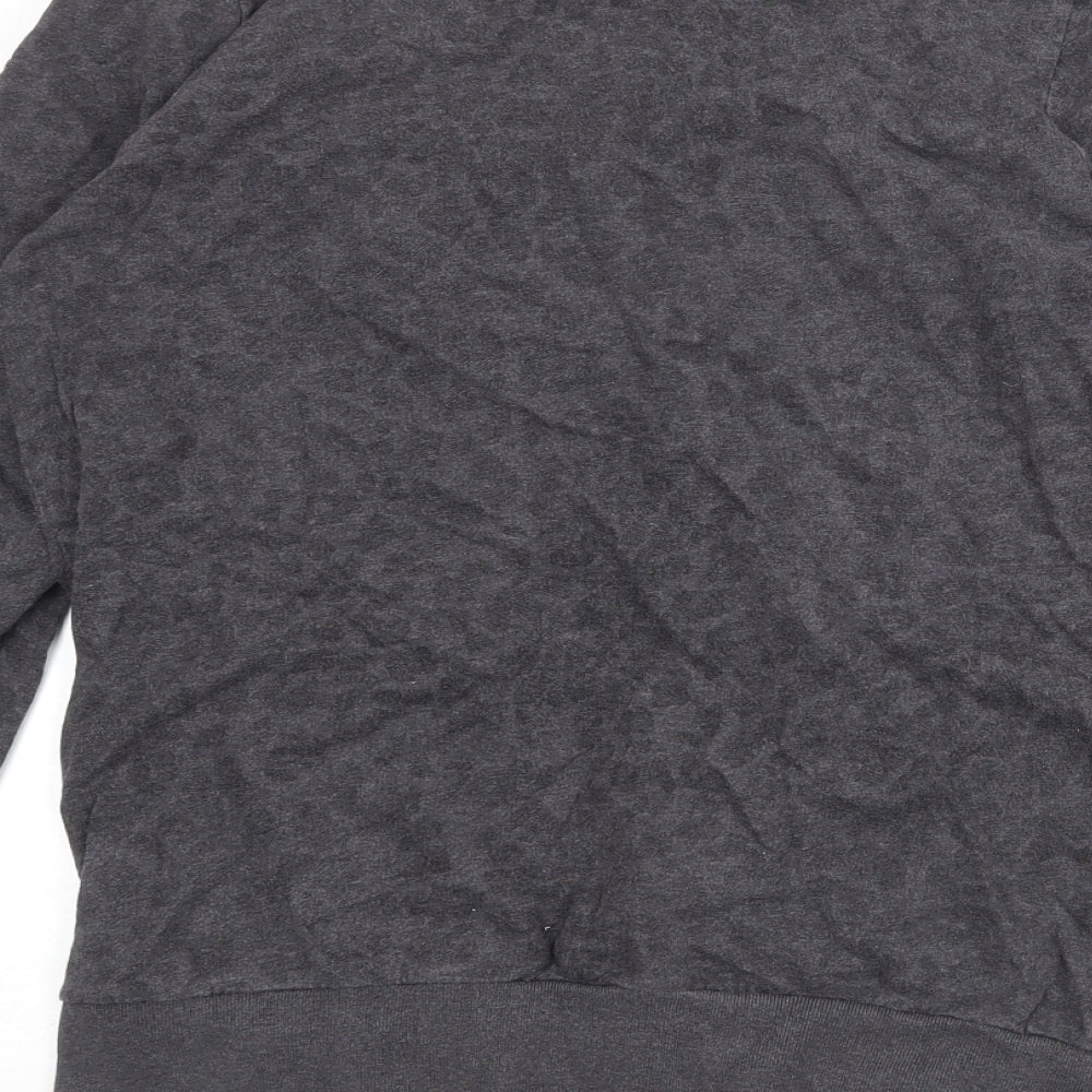 Brand and care label for French Connection women’s grey animal print cotton pullover sweatshirt, pullover - leopard pattern