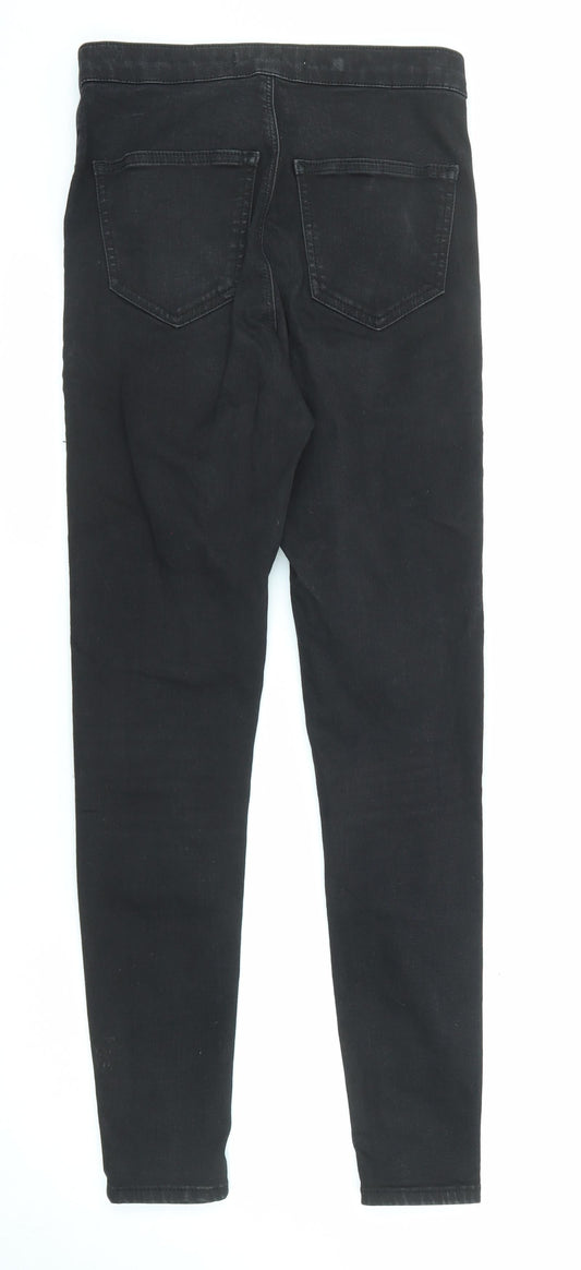 Topshop Womens Black Cotton Skinny Jeans Size 28 in L32 in Regular Zip